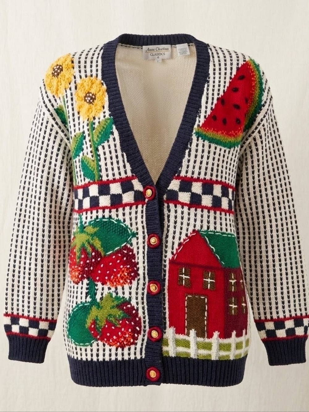 Classic Fruit Patch Knit Cardigan